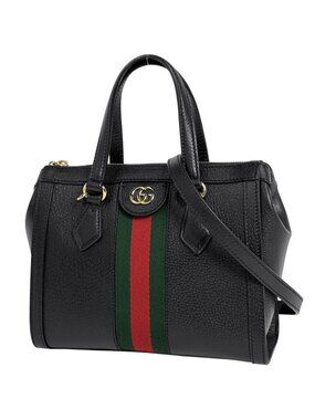 Gucci Ophidia Small GG 2-Way Shoulder Bag Sherry Line Web Leather Black